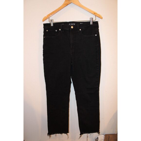 J. Crew Denim - J. Crew 96 straight leg raw hem black jeans size 29 remake